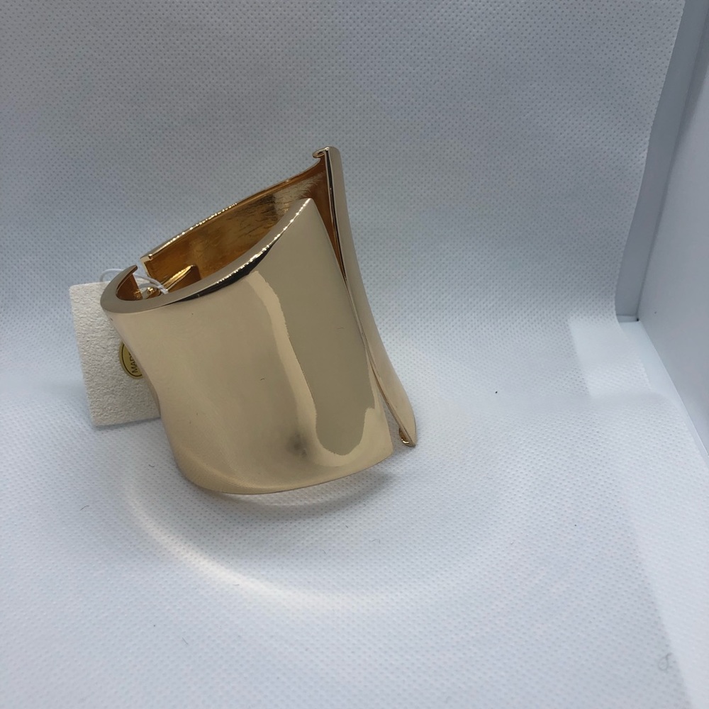 Oversized gold plated geometric arm wrist cuff bracelet bangle new - Picture 2 of 12